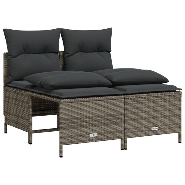 vidaXL Set Divano da Giardino 5 pz con Cuscini Grigio in Polyrattan