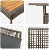 vidaXL Set da Pranzo per Giardino 5 pcs Grigio Poly Rattan