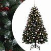 vidaXL Albero di Natale artificiale verde con palline 150 cm 150 LED