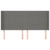 vidaXL Testiera ad Orecchio GrigioScuro 163x16x118/128cm inTessuto