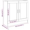 vidaXL Mobile Vetrina Rovere Fumo 82,5x30,5x80 cm Legno Multistrato