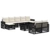 vidaXL Set Divano da Giardino 10 pz Nero e Bianco Crema polyrattan