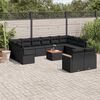 vidaXL Set Divani da Giardino 13pz con Cuscini Nero in Polyrattan