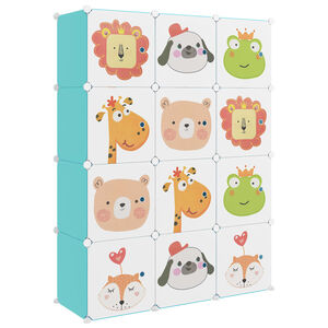 vidaXL Scaffale Portaoggetti per Bambini con 12 Cubi Verdi in PP
