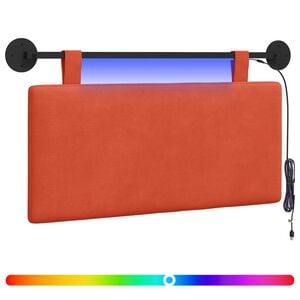 vidaXL Testiera sospesa Con luce LED Rosso Arancio Tessuto in Cords