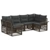 vidaXL Set Divano da Giardino 6 pz 6-Numero di posti Grigio polyrattan