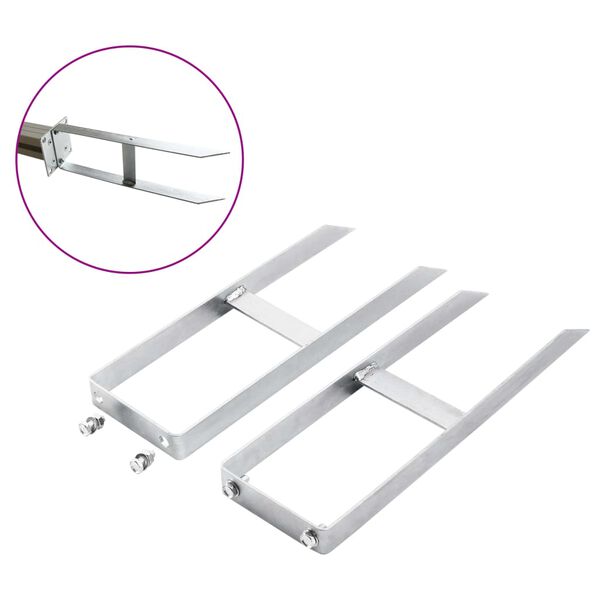 vidaXL Picchetti di Terra 2 pz per Recinzione WPC in Acciaio 40 cm