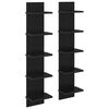 vidaXL Scaffale da parete 2 pz Rovere Nero 22 x 15 x 100 cm