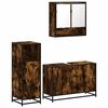 vidaXL Set Mobili da Bagno 3 pz Rovere Fumo in Legno Multistrato