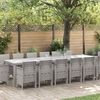 vidaXL Set da Pranzo per Giardino 15 pcs Grigio chiaro Rattan Polt