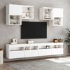 vidaXL Set Mobili TV a Muro 6 pz con Luci LED Bianco