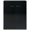 vidaXL Credenza Nero Lucido 60x30x75 cm in Legno Multistrato
