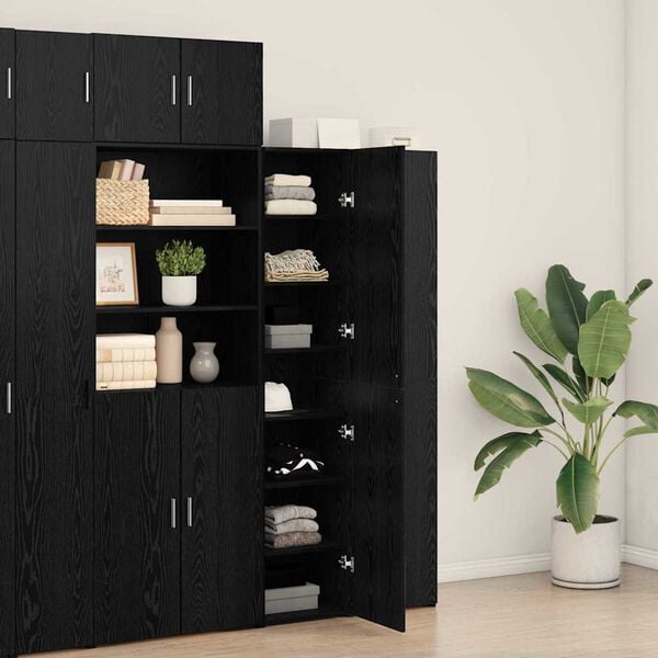 vidaXL Credenza Rovere Nero 40 x 42,5 x 185 cm