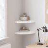 vidaXL Scaffali Angolari a Parete 2 pz Bianco Lucido 35x35x3,8 cm MDF