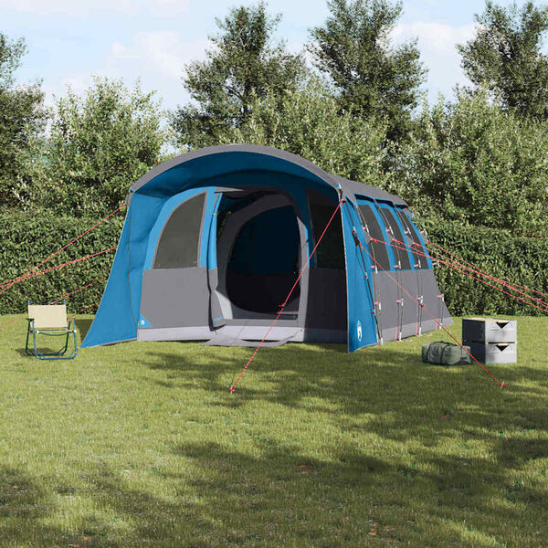 vidaXL Tenda Familiare con tetto Blu e Grigio 576 x 325 x 213 cm