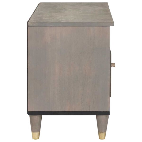 vidaXL Mobile TV Grigio 80 x 33 x 46 cm Legno di mango massello