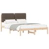 vidaXL Letto con Testiera Rivestita Talpa 140 x 190 cm Pino massello