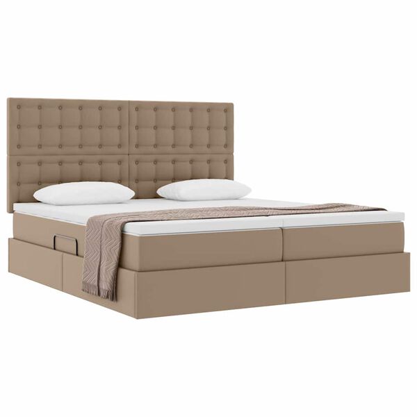 vidaXL Letto con contenitore e materasso Cappuccino 180 x 200 cm