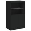 vidaXL Credenza con Luci LED Nera 181,5x37x100 cm
