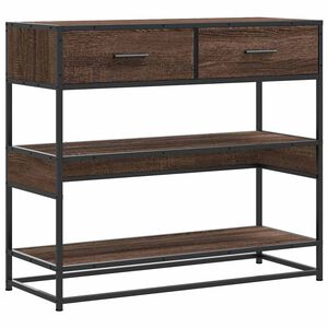 vidaXL Tavolo Consolle Rovere Marrone 90x35x80 cm Legno Multistrato