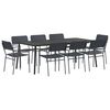vidaXL Set da pranzo 9 pz Antracite 200 x 100 x 72 cm Acciaio