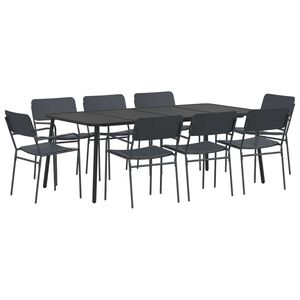 vidaXL Set da pranzo 9 pz Antracite Acciaio