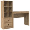 vidaXL Scrivania con cassetto con lo scaffale 2 pcs Rovere artigianale