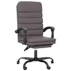 vidaXL Poltrona da Ufficio Massaggiante Reclinabile Grigio Similpelle