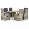 vidaXL Set da Pranzo da Giardino 7 pz con Cuscini in Polyrattan Grigio
