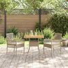 vidaXL Set da Pranzo per Giardino 3 pcs Beige Poly Rattan