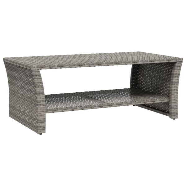 vidaXL Tavolino Grigio 100x50x40 cm in Polyrattan
