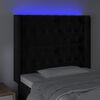 vidaXL Testiera a LED Nera 103x16x118/128 cm in Velluto