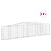 vidaXL Cesti Gabbioni ad Arco 15 pz 400x30x80/100 cm Ferro Zincato