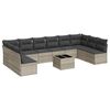 vidaXL Set Divani da Giardino 11 pz con Cuscini in Polyrattan Grigio