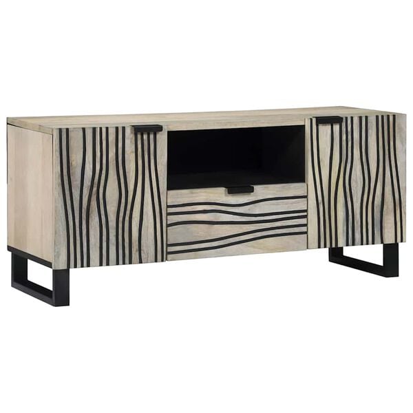 vidaXL Unit&agrave; TV con cassetto Bianco 105 x 33 x 46 cm Legno multistrato