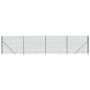 vidaXL Recinzione Metallica con Flangia Verde 1,4x10 m