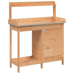 vidaXL Tavolo Invaso Mobile Marrone 110,5x45x124,5cm Massello Abete
