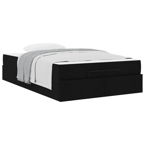 vidaXL Struttura letto con materasso con materasso 2 pcs Nero Tessuto