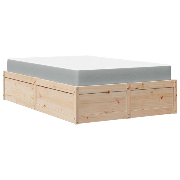vidaXL Letto con Materasso 140x190 cm in Legno Massello di Pino
