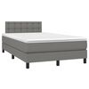 vidaXL Letto a Molle Materasso e LED Grigio Scuro 120x200cm in Tessuto