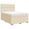 vidaXL Giroletto a Molle con Materasso Crema 140x200 cm in Tessuto