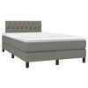 vidaXL Letto a Molle Materasso e LED Grigio Scuro 120x190cm in Tessuto