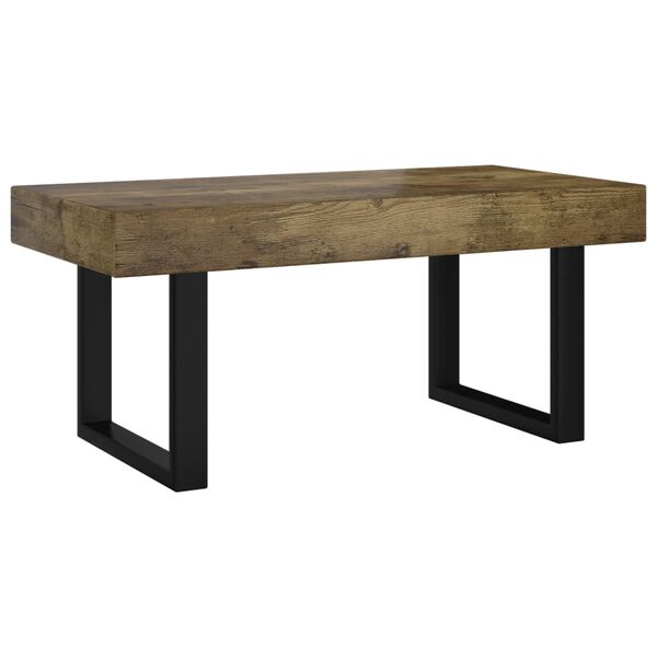 vidaXL Tavolino Salotto Marrone Scuro e Nero 90x45x40cm in MDF e Ferro