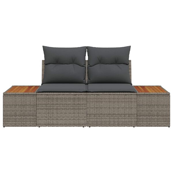 vidaXL Divano da giardino Grigio 184 x 62 x 85cm polyrattan