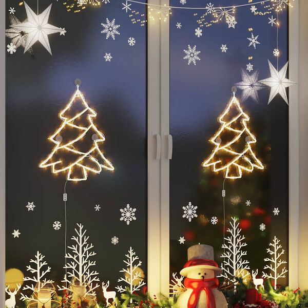vidaXL Luci di Natale Albero di Silhouette 2 pz 50 LED Bianco Caldo