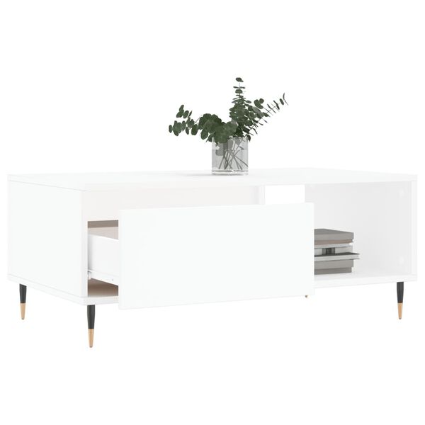 vidaXL Tavolino da Salotto Bianco 90x50x36,5 cm in Legno Multistrato
