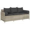 vidaXL Divano da Giardino con Cuscini 3 Posti Grigio Chiaro Polyrattan