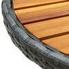 vidaXL Tavolino da T&egrave; Grigio 60 cm in Polyrattan e Massello di Acacia