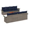 vidaXL Set Divano da Giardino 9 pz 8-Numero di posti Grigio e Blu Navy