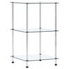 vidaXL Scaffale a 3 Livelli Trasparente 40x40x67cm in Vetro Temperato